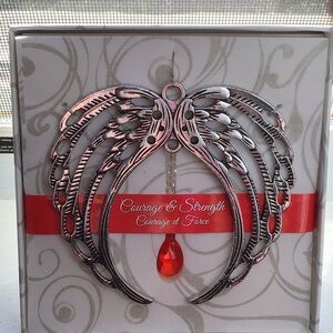 New in box,Angel wings with red crystal hanging ornament